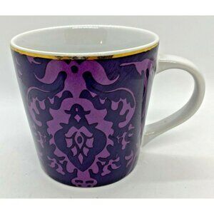Starbucks 2004 Purple Mug 16 o Tapestry Damask  Brocade Gold Rim Coffee Cup